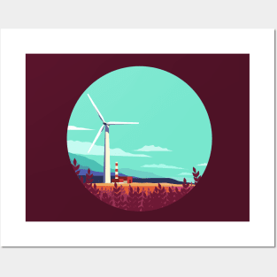 wind turbine energy Posters and Art